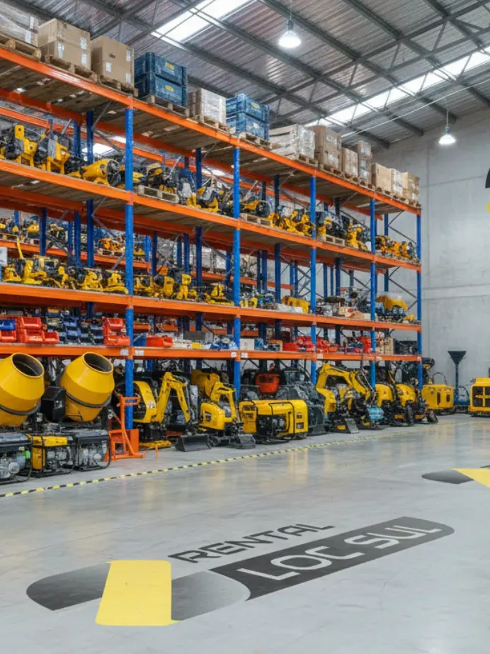 Galpão e estoque de equipamentos Rental Loc Sul